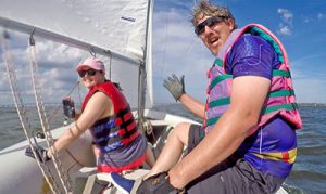 sailing students Kelli Leyte and Craig Brown