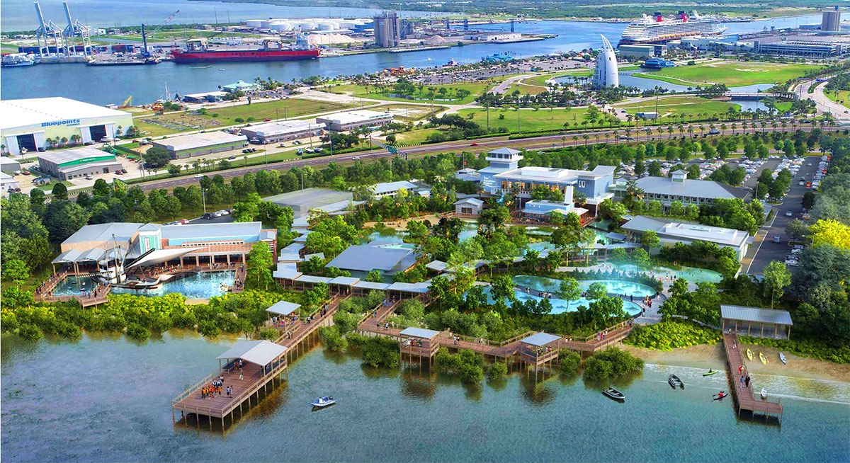 artist's rendering of the proposed Brevard Aquarium complex