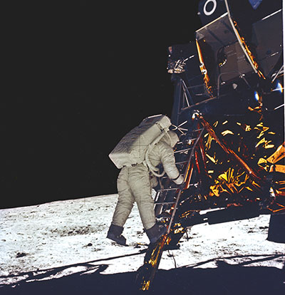 Armstrong becomes the first person to walk on the moon