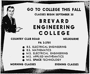 Early ad for Florida Tech