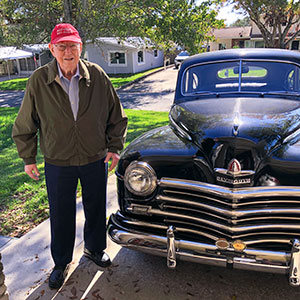 Jim Cullen and his 1947 Plymouth sedan