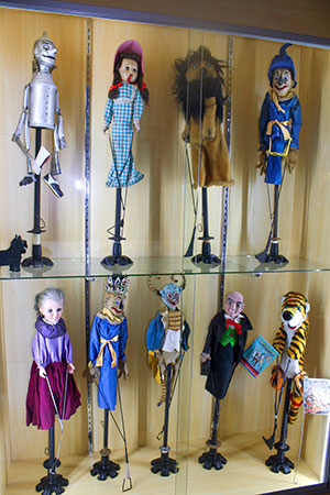 Vintage handcrafted stick puppets from Oz films