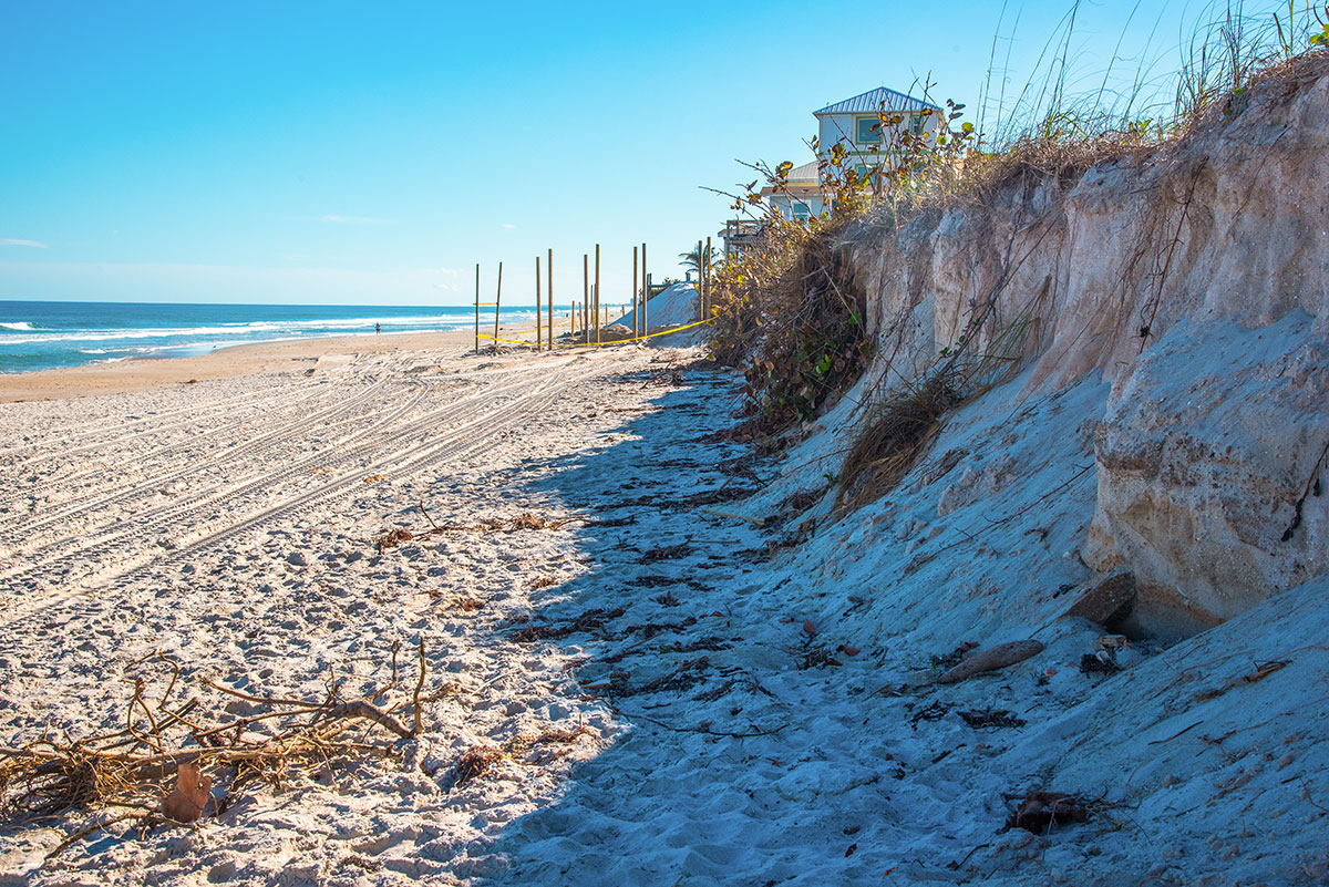 Erosion washed away the dunes at Satellite Beach during Hurricane Nicole