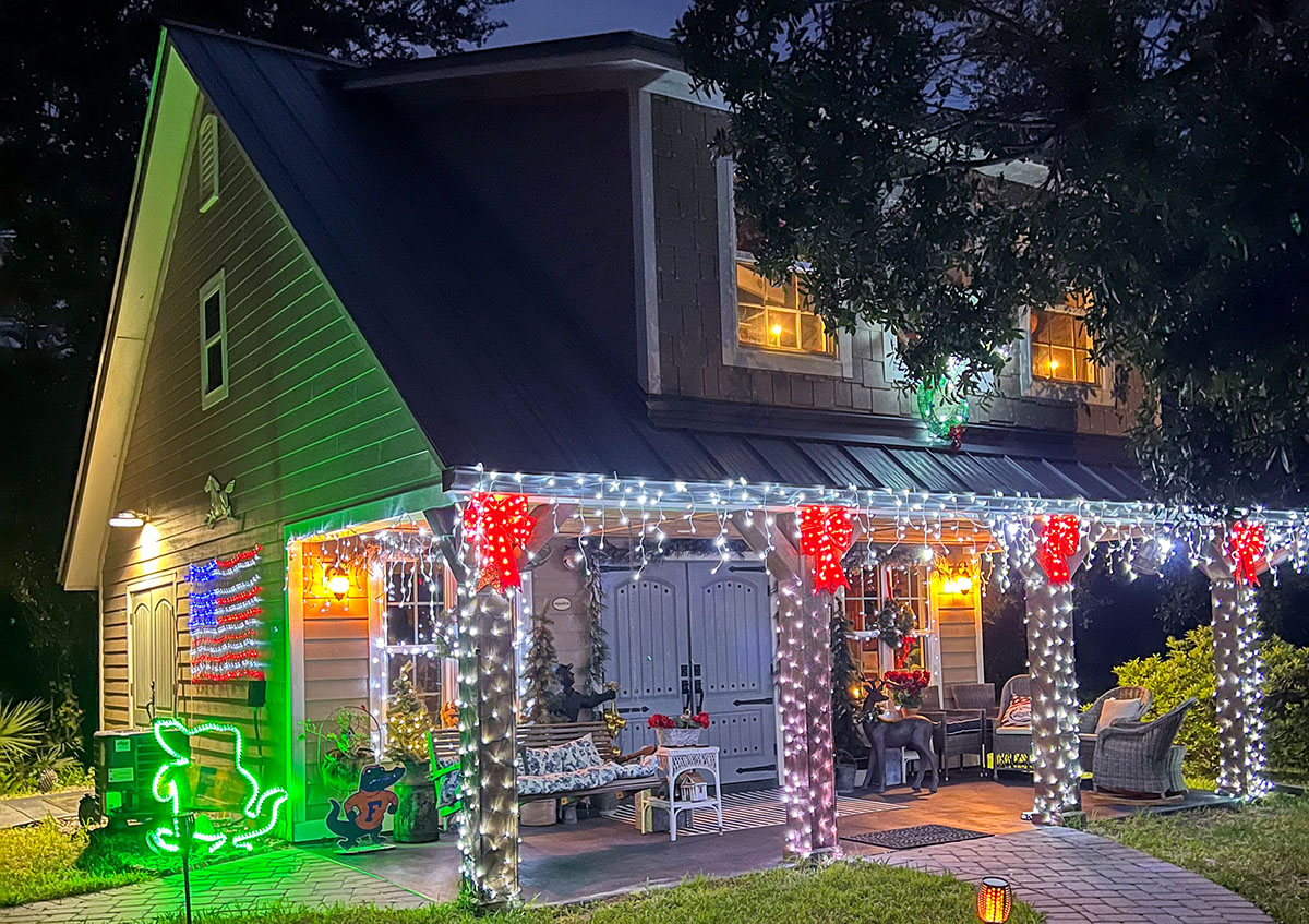 The Kowalskes built a 1,000-square-foot country vernacular Christmas Cottage on their property in order to house the holiday décor they have collected over the years.