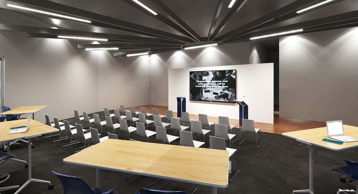 The top-notch facilities at Holy Trinity Episcopal Academy’s new Ideas Institute include a Collaboration and Presentation Space, which can be configured to host clubs, guest speakers and events for up to 100 persons. 
