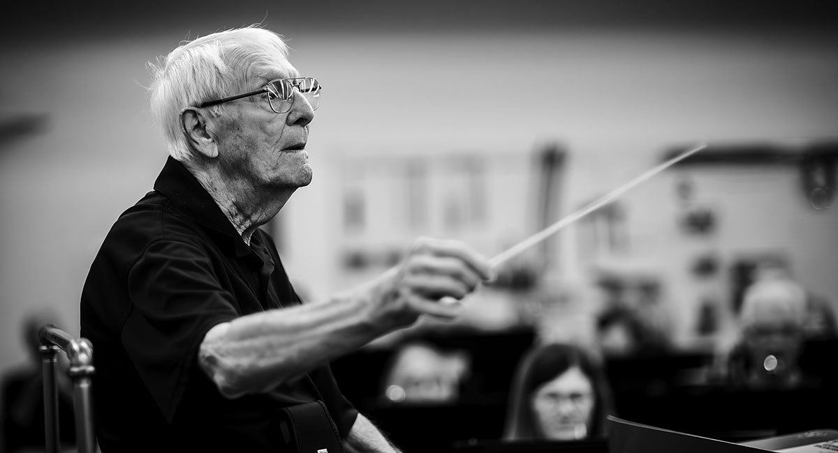 Hal Gibson, the longest living conductor of the U.S. Army Field Band, led Melbourne Municipal Band during a special concert celebrating his 100th birthday last year.